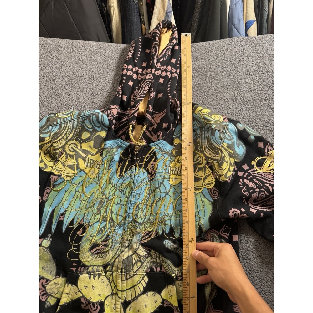 Christian Audigier Full Zip Hoodie‎ All Over Print M - Picture 3 of 9